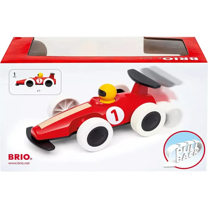 Carro de brinquedo Ravensburger BRIO Pull Back Motorized Big Race Car veículo de brinquedo