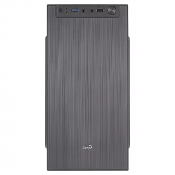 Aerocool CS108BKV1 Caixa de PC Micro ATX compacta alumínio escovado ventoinha de 80 mm preto