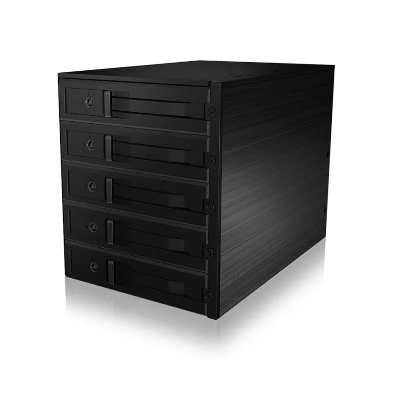ICY BOX - IB-565SSK - Backplane, 5x SATA 3,5 HDD para 3x baía 5,25, Hot Swap, sem bandeja - preto