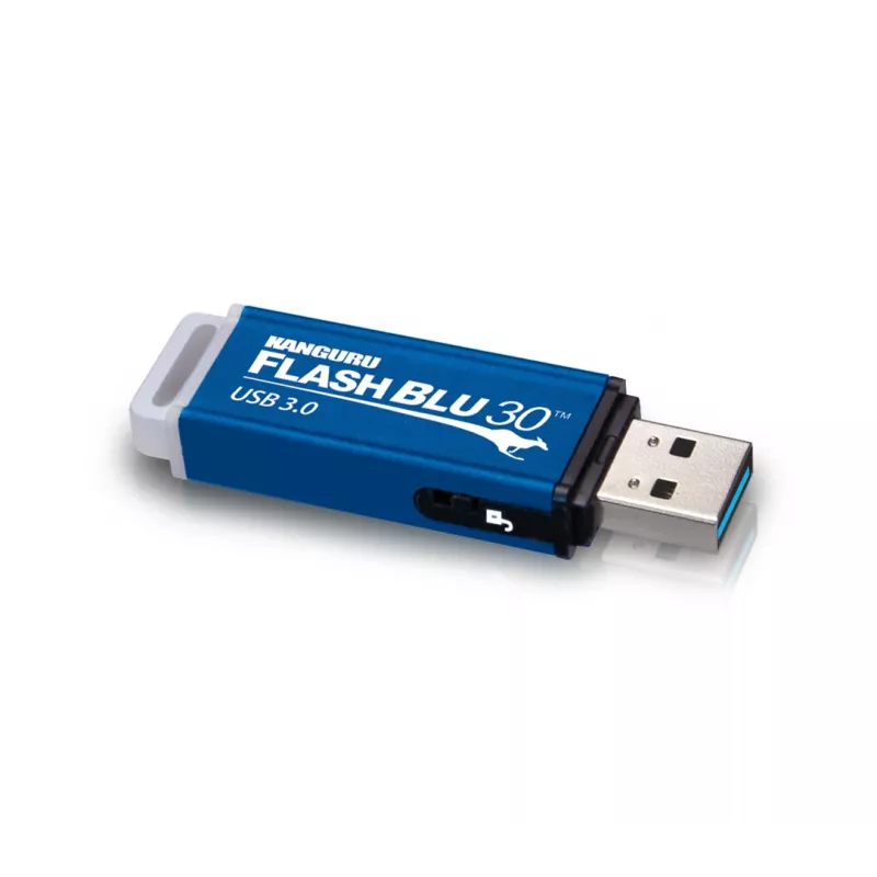 Kanguru FlashBlu30 SuperSpeed USB3.0 16 GB | Pen USB segura | Interruptor físico de proteção contra escrita | Compatível com Windows 