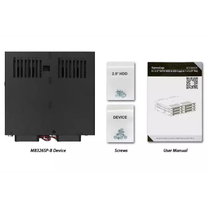 Conjunto de discos Icy Dock MB326SP-B 0 TB rack 1U preto
