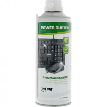 Spray de limpeza de ar comprimido 400 ml — InLine, alta pressão para manutenção de IT, servidores e PC