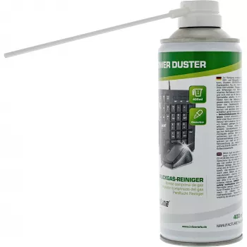 Spray de limpeza de ar comprimido 400 ml — InLine, alta pressão para manutenção de IT, servidores e PC