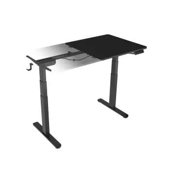 Secretária elétrica de altura ajustável ICY BOX IB-EW122B-TT, preta, 1400×700 mm, altura 630–1280 mm, capacidade de carga 100 kg