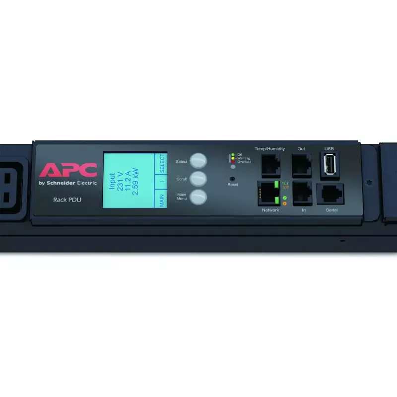 APC NetShelter Metered Rack PDU, 0U, 3PH, 22kW 230V 32A ou 17,3kW 230V 24A, x30 tomadas C13 e x12 C19, cabo IEC 309 3P+N+PE