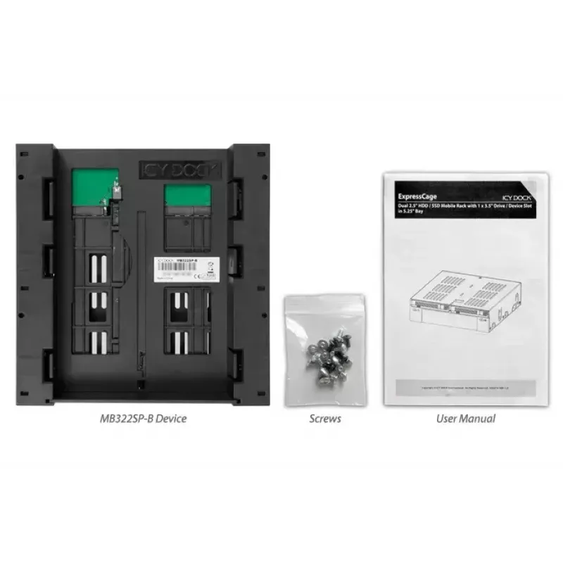 Moldura de instalação para unidade Icy Dock MB322SP-B