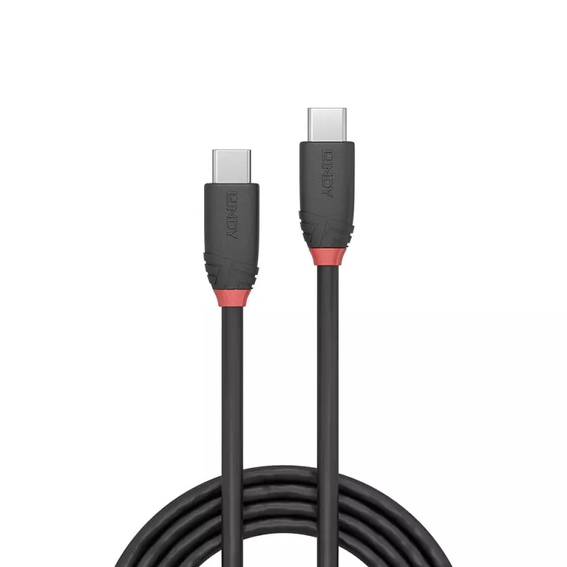 Cabo USB 3.2 Type-C para C Lindy 1,5 m, 20 Gbit/s, Black Line