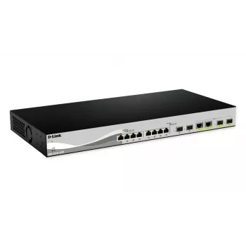 Switch de rede D-Link DXS-1210-12SC/E Gerido L2 10G Ethernet (100/1000/10000) 1U preto, prateado