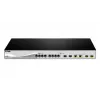 Switch de rede D-Link DXS-1210-12SC/E Gerido L2 10G Ethernet (100/1000/10000) 1U preto, prateado