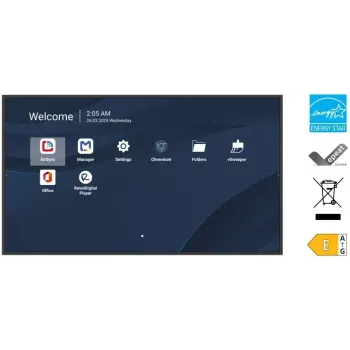 Ecrã LCD comercial de 50 polegadas 4K VIEWSONIC CDE5014-2C, 3840×2160, 500 cd/m², Android 14, Wi‑Fi, 24/7