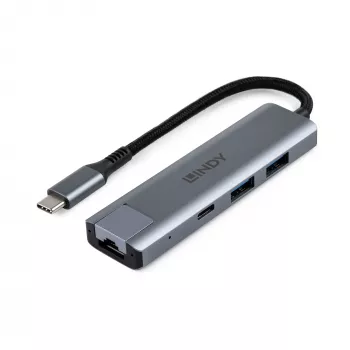 Hub Lindy USB 3.2 Gen 2 Type-C e Gigabit Ethernet