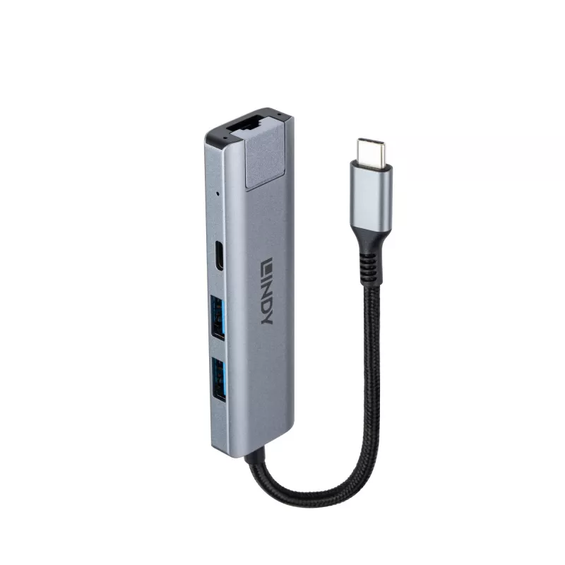 Hub Lindy USB 3.2 Gen 2 Type-C e Gigabit Ethernet
