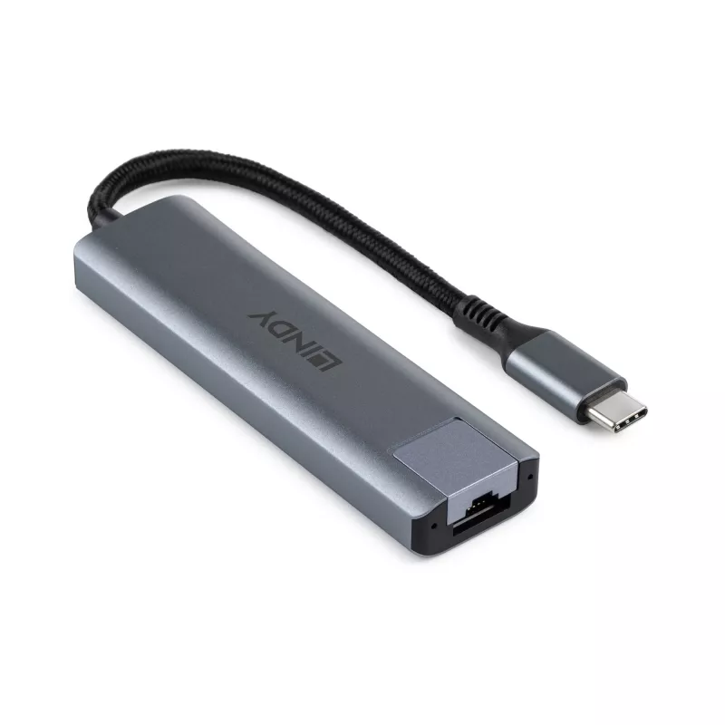 Hub Lindy USB 3.2 Gen 2 Type-C e Gigabit Ethernet