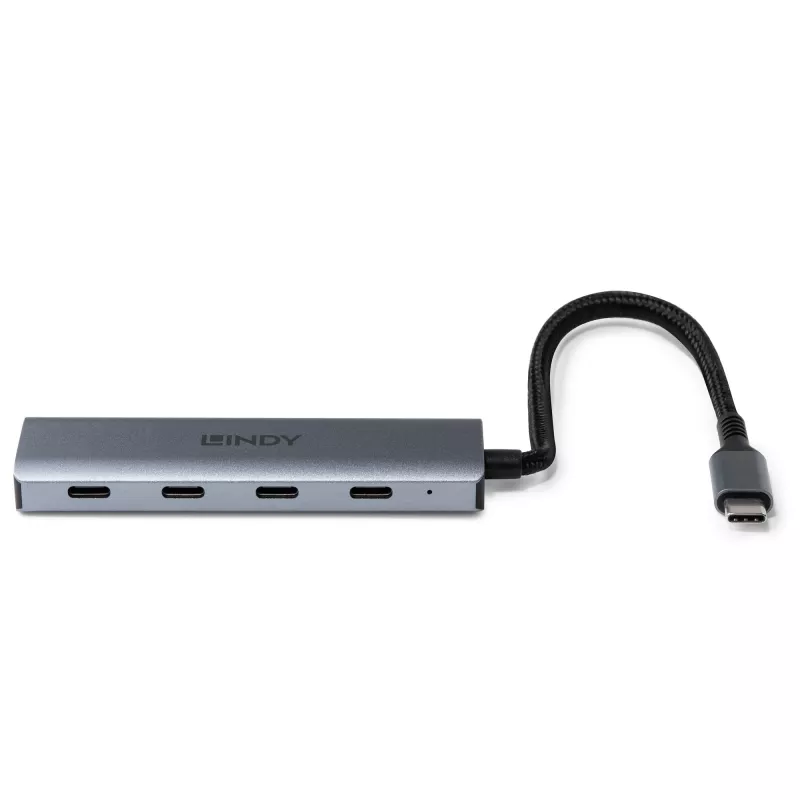 Lindy 43414 hub USB 3.2 Gen 2 Type-C de 4 portas, 4x USB-C, de secretária