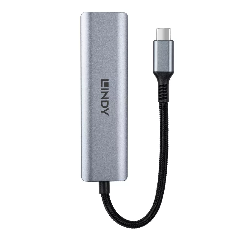 Lindy 43414 hub USB 3.2 Gen 2 Type-C de 4 portas, 4x USB-C, de secretária