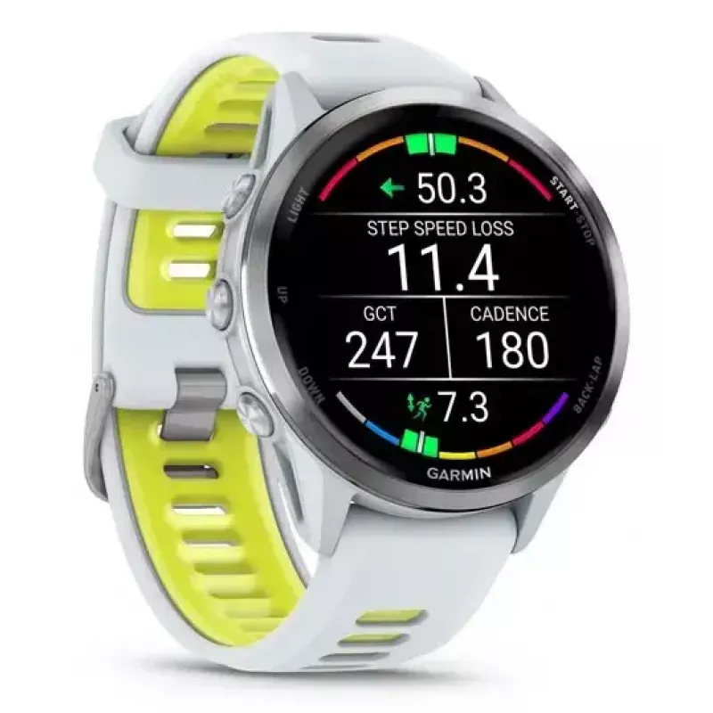 Garmin Forerunner 970 Titanium 010-02969-11 smartwatch desportivo, Whitestone/Amp Yellow