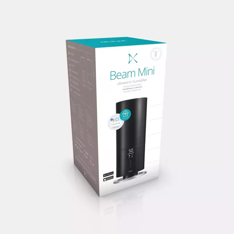 Humidificador Duux Beam Mini 2 ultrassónico — depósito de água de 3 L, indicador LED, preto