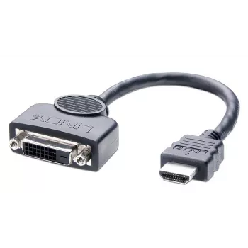 Cabo adaptador Lindy conector fêmea DVI-D para ficha HDMI, 0,2 m