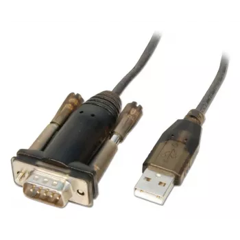 Conversor Lindy USB para série Lite, cinzento, transparente, 1,5 m, USB Type-A, RS-232, ficha, ficha
