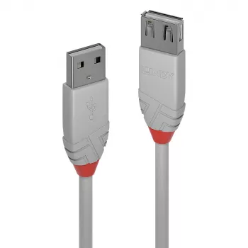 Cabo de extensão Lindy 1 m USB 2.0 Type-A, Anthra Line, cinzento