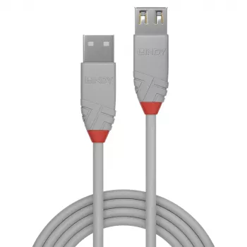 Cabo de extensão Lindy 1 m USB 2.0 Type-A, Anthra Line, cinzento