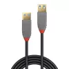 Cabo de extensão USB 3.2 Type-A Lindy 1 m, 5Gbit/s, Anthra Line