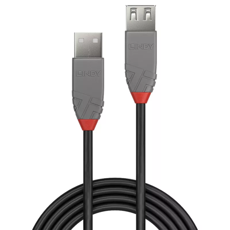 Cabo de extensão USB 2.0 Lindy 5 m Type-A, Anthra Line