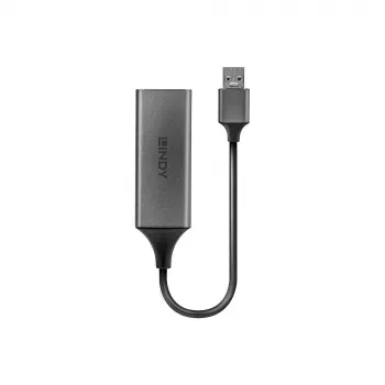 Conversor Gigabit Ethernet USB 3.0 Lindy, com fios, USB, Ethernet, 5000 Mbit/s, prateado