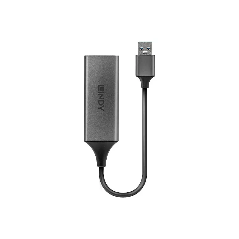 Conversor Gigabit Ethernet USB 3.0 Lindy, com fios, USB, Ethernet, 5000 Mbit/s, prateado