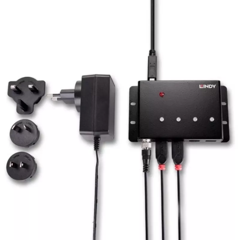 Hub USB 3.0 de metal Lindy 4 portas