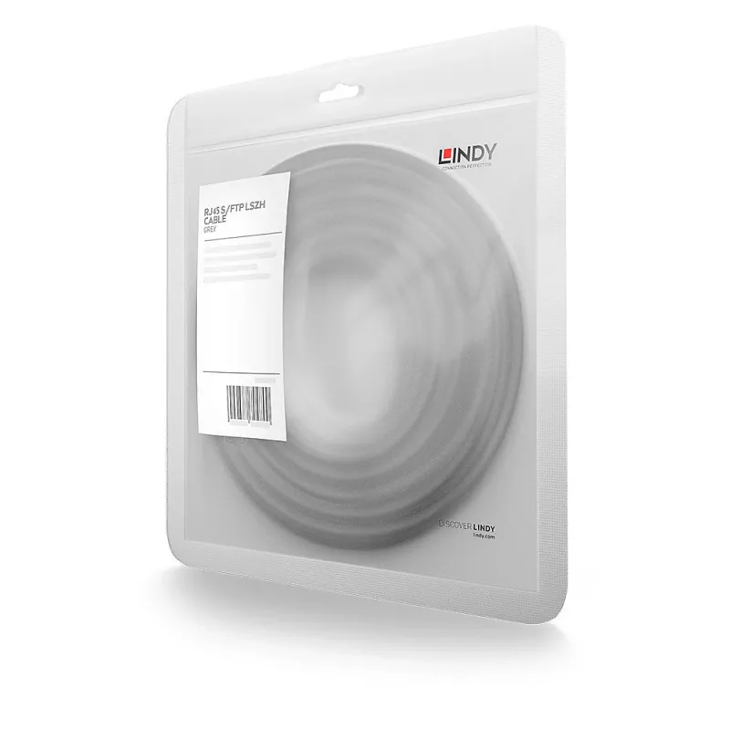 Cabo de rede Lindy 10m RJ45 S/FTP LSZH, cinzento