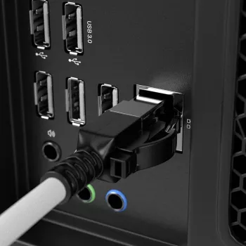 Cabo de rede Lindy 2m Cat.6A S/FTP com bloqueio, cinzento