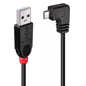 Cabo USB 2.0 Lindy Type-A para Micro-B, 0,5 m, 90° em ângulo reto
