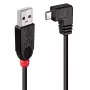 Cabo USB 2.0 Lindy Type-A para Micro-B, 0,5 m, 90° em ângulo reto