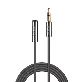 Cabo de áudio de extensão Lindy 3m 3,5mm, Cromo Line