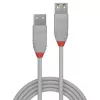 Extensão de cabo USB 2.0 Type-A Lindy 0,2 m, Anthra Line, cinzento