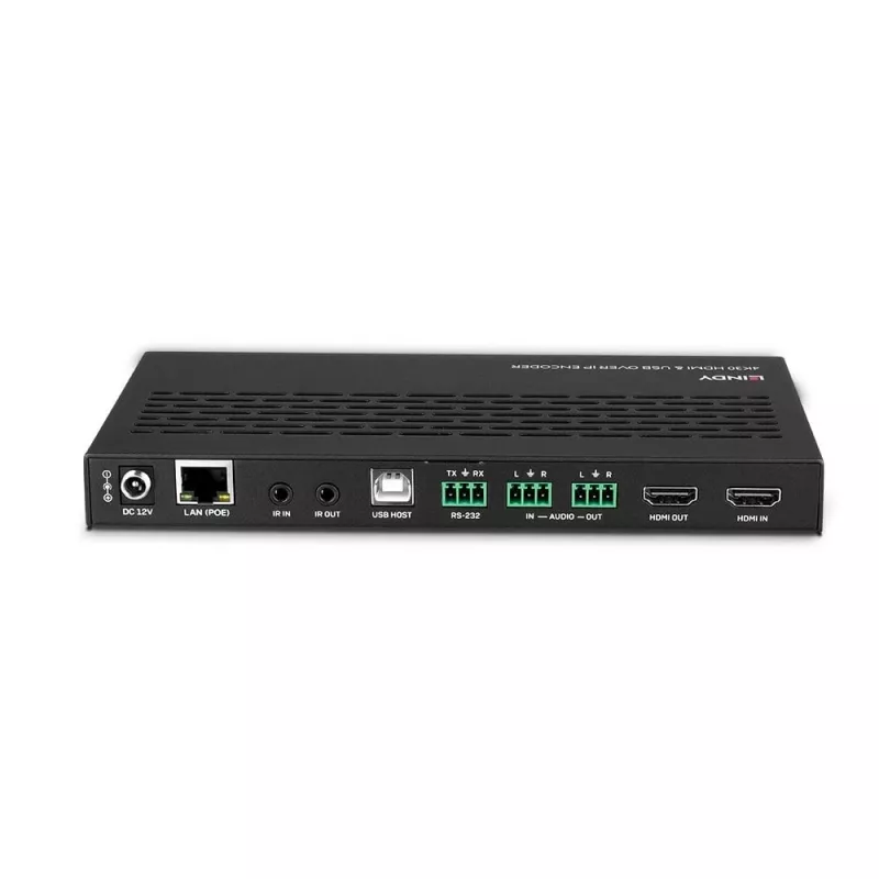 Lindy 38396 codificador 4K30 HDMI e USB sobre IP, Multicast e Videowall, HDMI 2.0, HDCP 2.2, PoE, 100 m