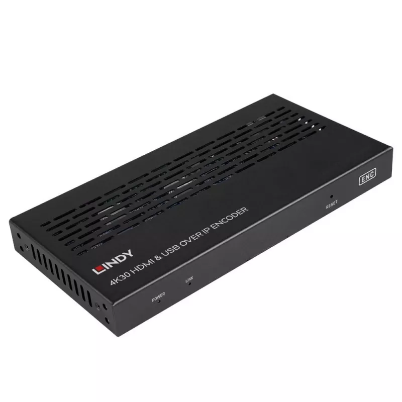 Lindy 38396 codificador 4K30 HDMI e USB sobre IP, Multicast e Videowall, HDMI 2.0, HDCP 2.2, PoE, 100 m
