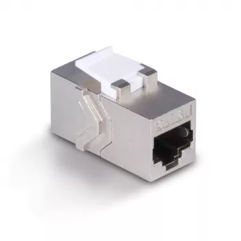 Cabo de rede Lindy CAT 6A acoplador fêmea keystone RJ-45 plano metálico 1 unid.
