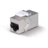 Cabo de rede Lindy CAT 6A acoplador fêmea keystone RJ-45 plano metálico 1 unid.
