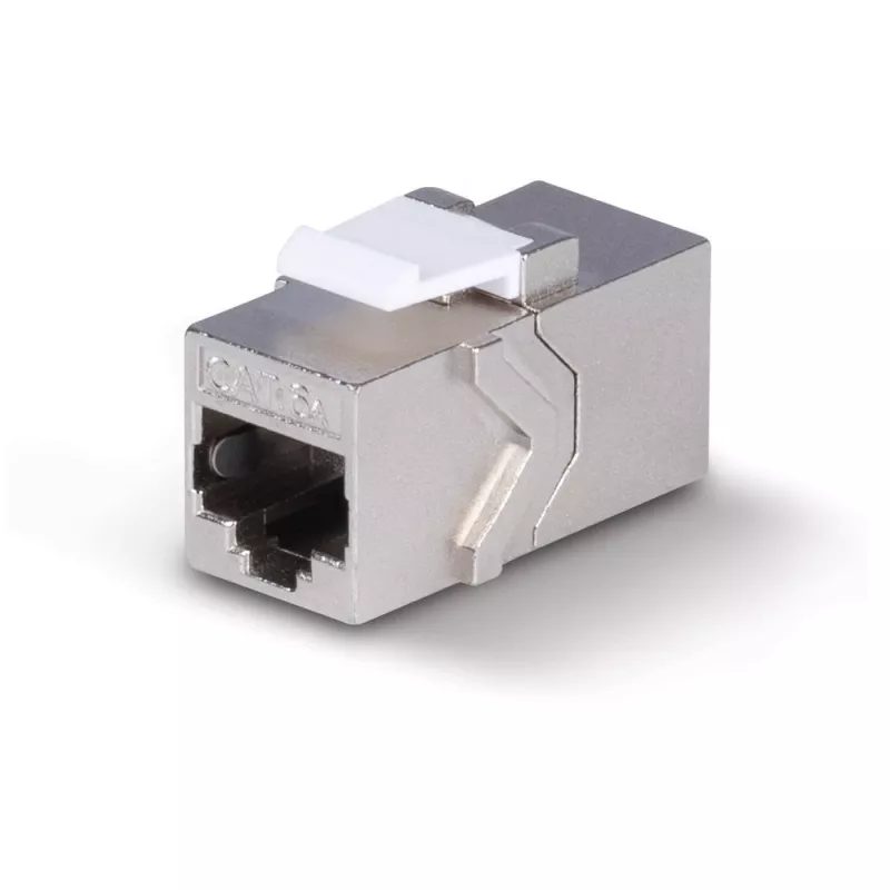 Cabo de rede Lindy CAT 6A acoplador fêmea keystone RJ-45 plano metálico 1 unid.