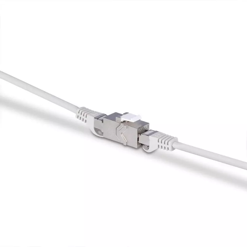 Cabo de rede Lindy CAT 6A acoplador fêmea keystone RJ-45 plano metálico 1 unid.