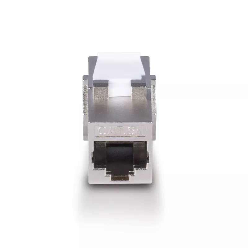 Cabo de rede Lindy CAT 6A acoplador fêmea keystone RJ-45 plano metálico 1 unid.
