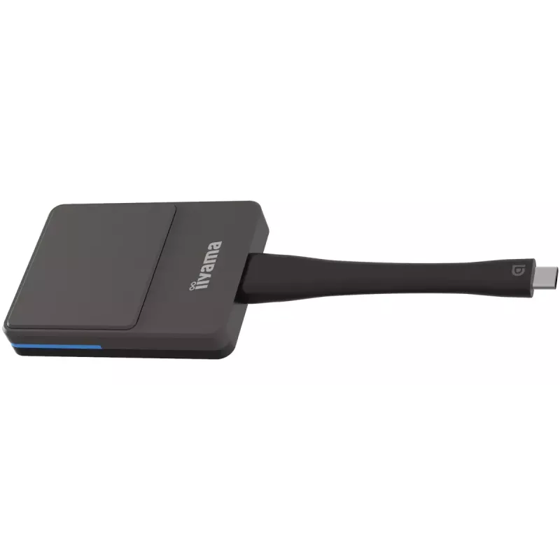 iiyama WP D002C dongle de apresentação sem fios, USB-C (DP-Alt), E-Share, prateado/preto