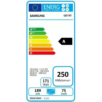 Ecrã plano de sinalização digital Samsung QE75T 190,5 cm (75 polegadas) LCD 300 cd/m² 4K Ultra HD preto Tizen 4.0