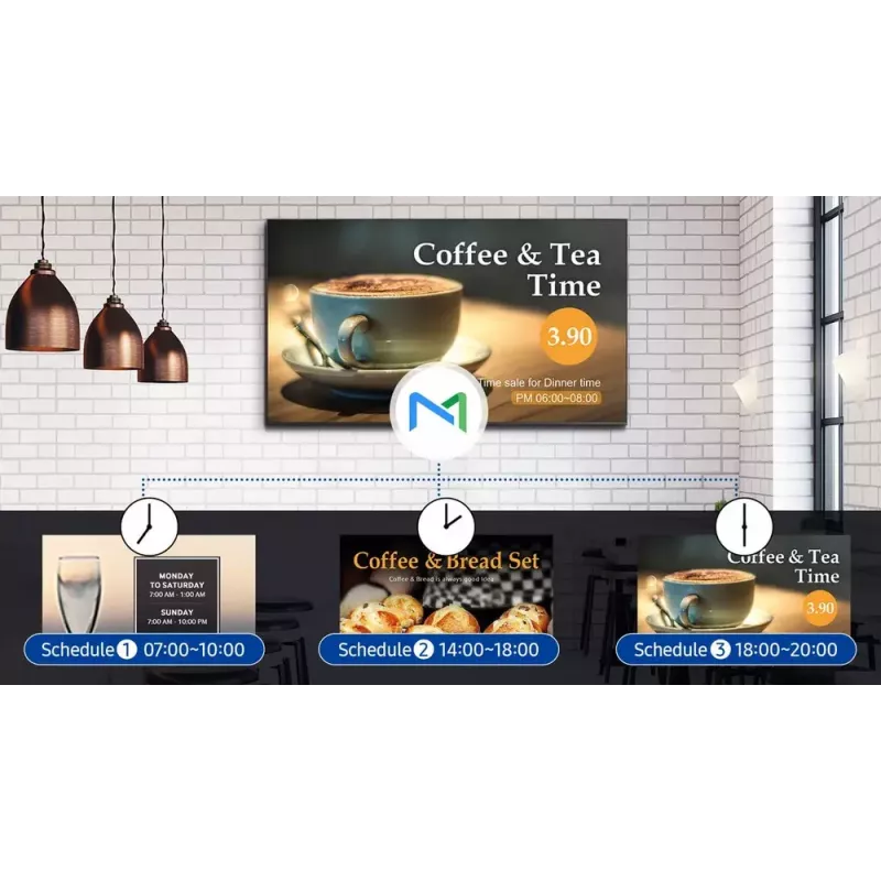 Ecrã plano de sinalização digital Samsung QE75T 190,5 cm (75 polegadas) LCD 300 cd/m² 4K Ultra HD preto Tizen 4.0