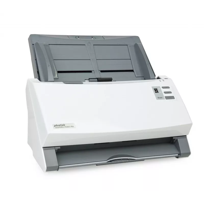 Plustek SmartOffice PS406U Plus digitalizador ADF 600 x 600 DPI A4 cinzento, branco