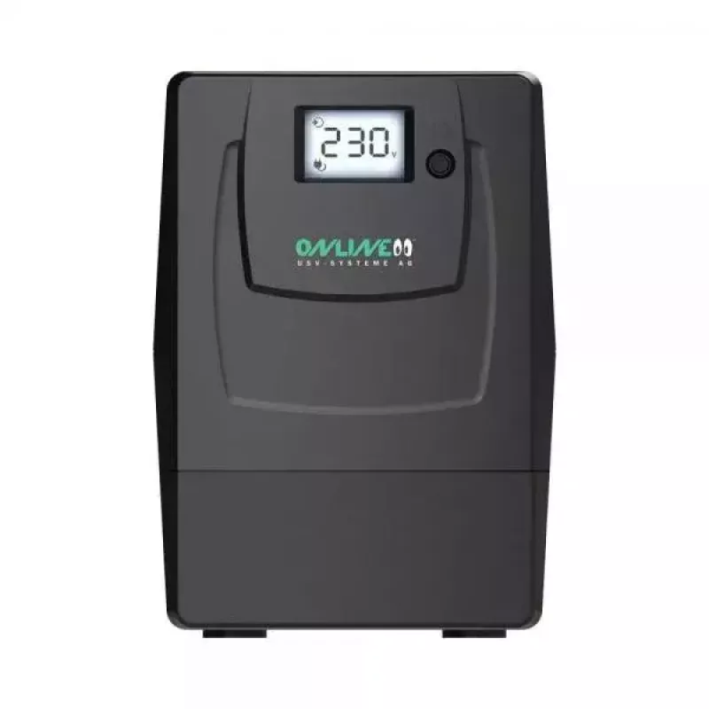 ONLINE USV YUNTO Smile 800 UPS line-interactive, 800 VA / 480 W, 2 tomadas Schuko, LCD