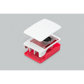 Caixa Raspberry Pi 5, vermelho/branco, com ventoinha (SC1159)