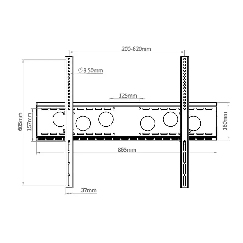 Hagor WH 85 T-HD suporte de parede para TV, 55–110 polegadas (140–279 cm), VESA 800x600, máx. 125 kg, inclinável, preto